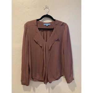 NWOT Antonio Melanie Mauve Blouse w/ Cufflink Detail